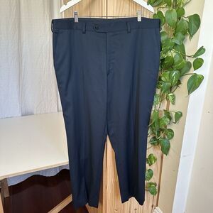 Scabal Super 100s Wool Dress Pants Men's‎ 40x29 FLAW Dark Navy